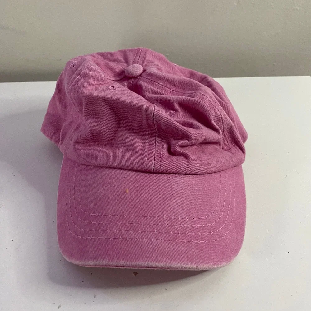 Unbranded Baseball Cap Kids OS‎ Pink Washed Cotton Adjustable Buckle Hat